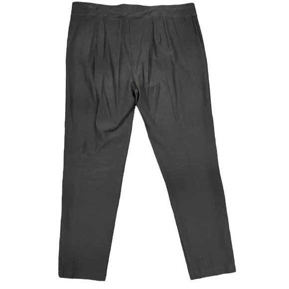 Eileen Fisher Black Pull On Pants Viscose Nylon Spandex Straight Leg Sizs Large - Picture 8 of 10